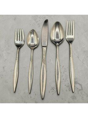Orleans Silver Stainless Flatware 5-Piece Set Japan 1960s